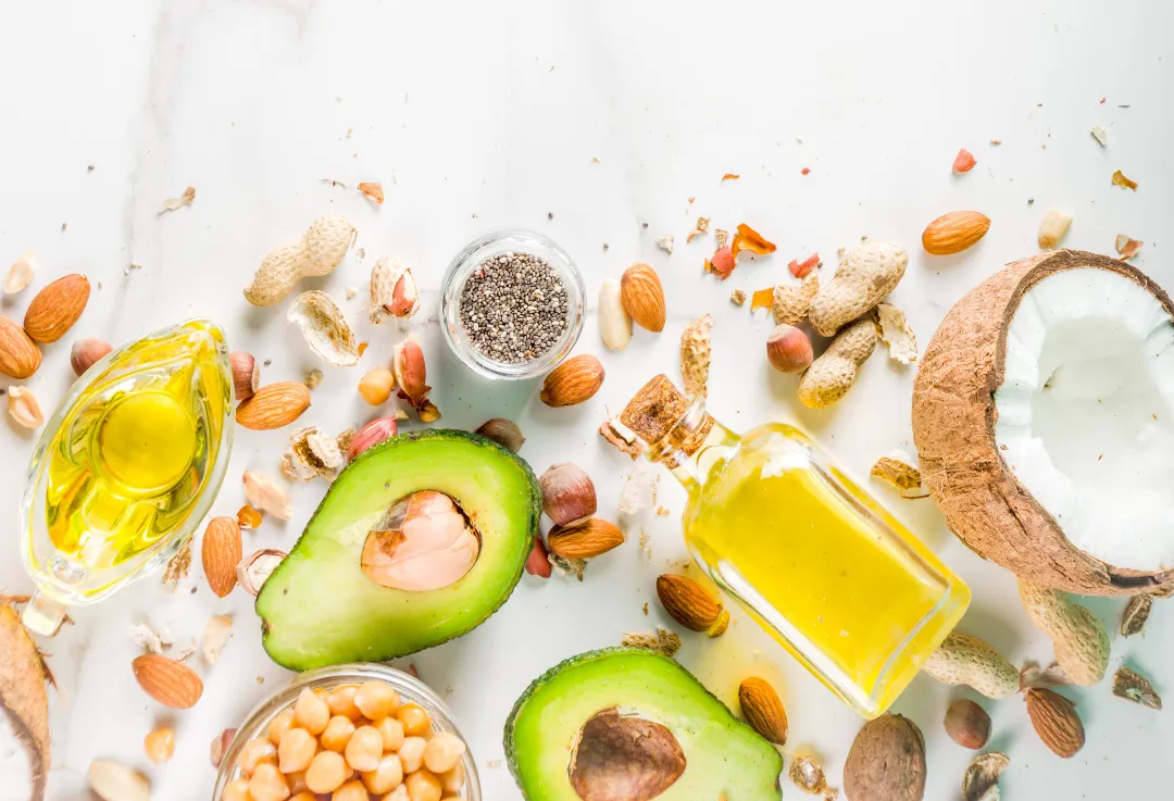 The "Med Diet" includes moderate amounts of monounsaturated fat and other unsaturated fats.