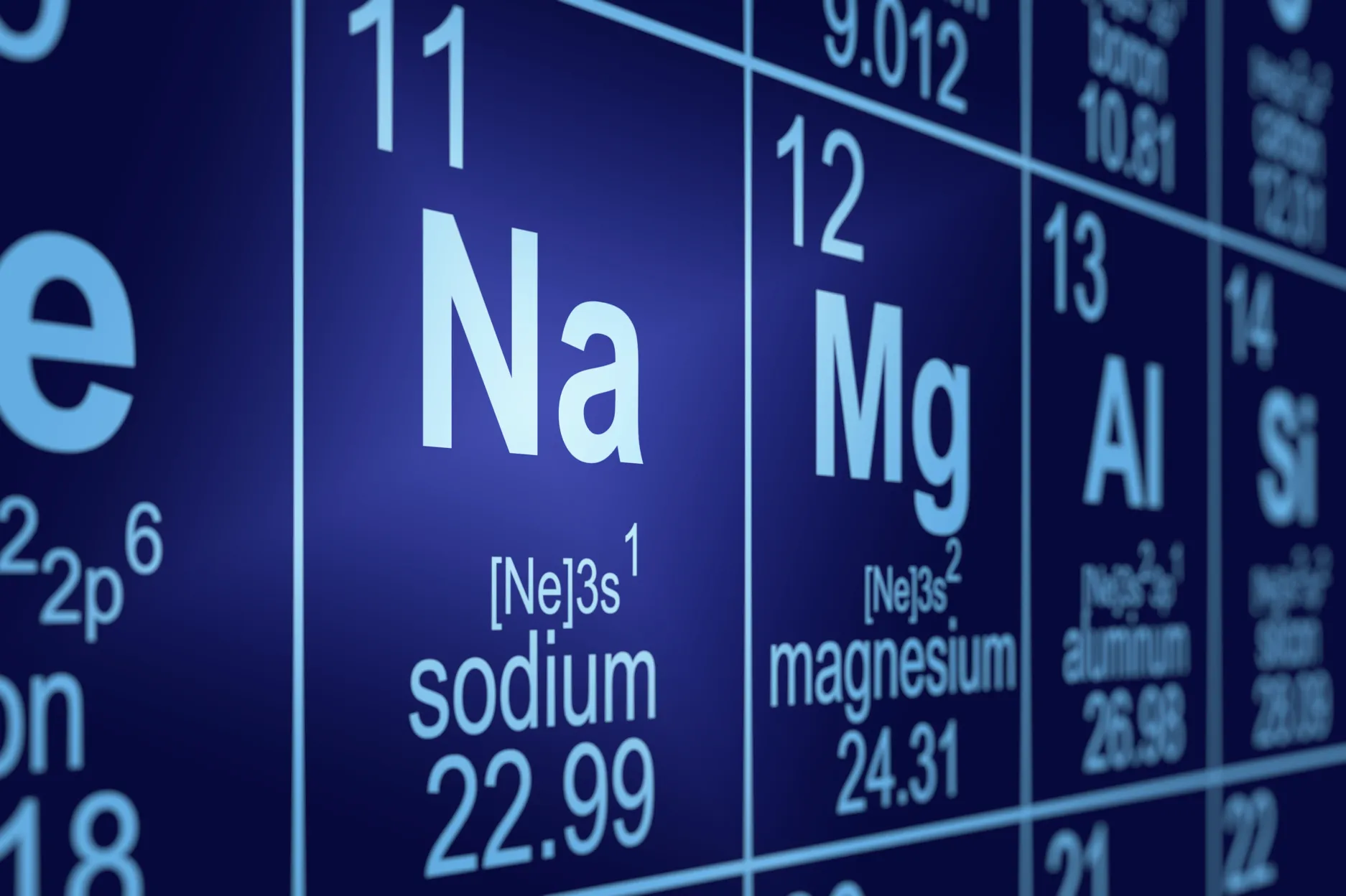 Sodium is known as Na on the Periodic table of elements.
